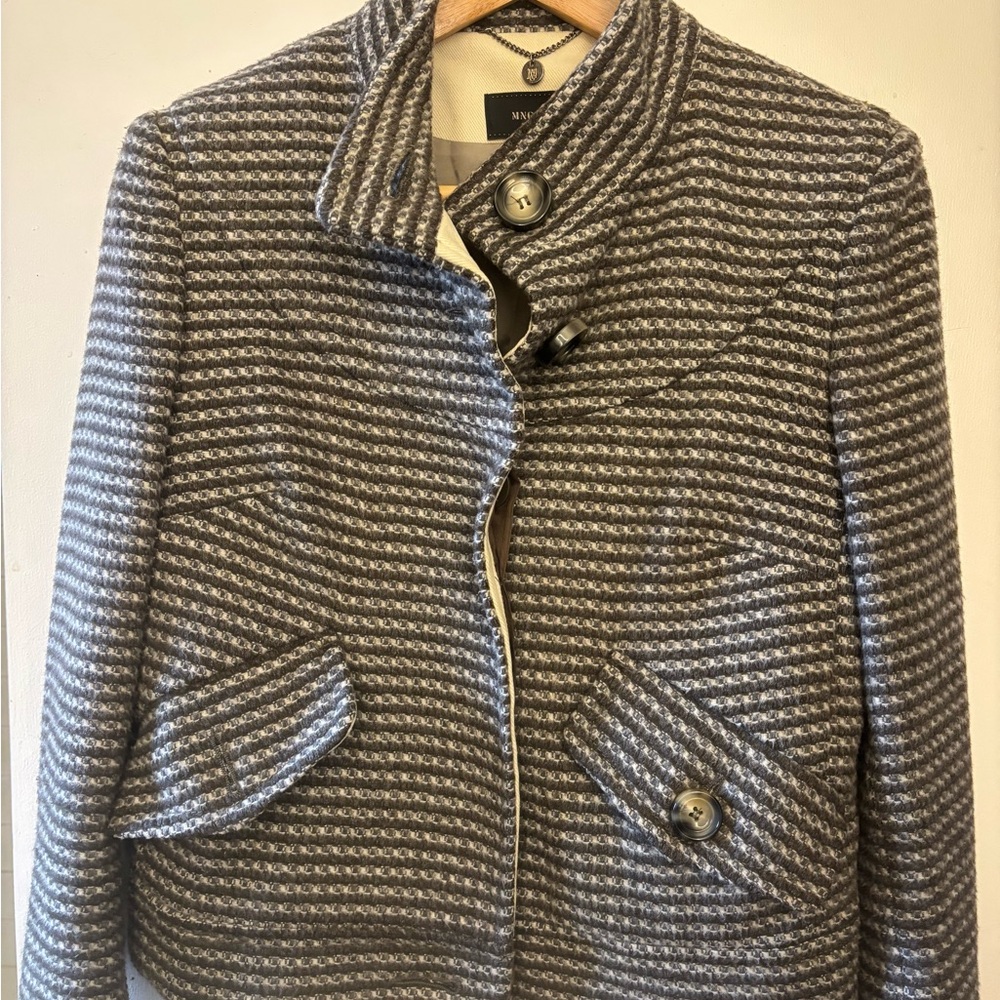 Mango Gray Blazer Tailored Suit Jacket